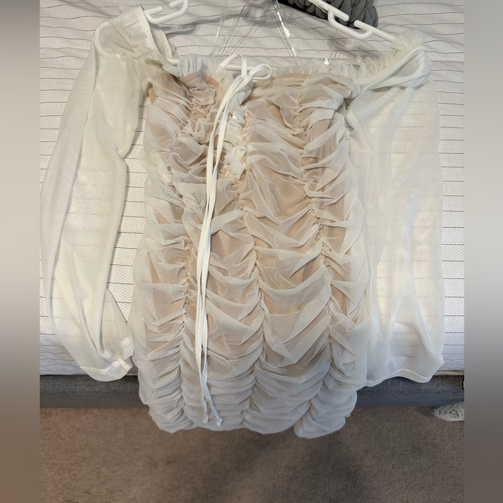 White Mini, off the shoulder dress. Never worn, new with tags.